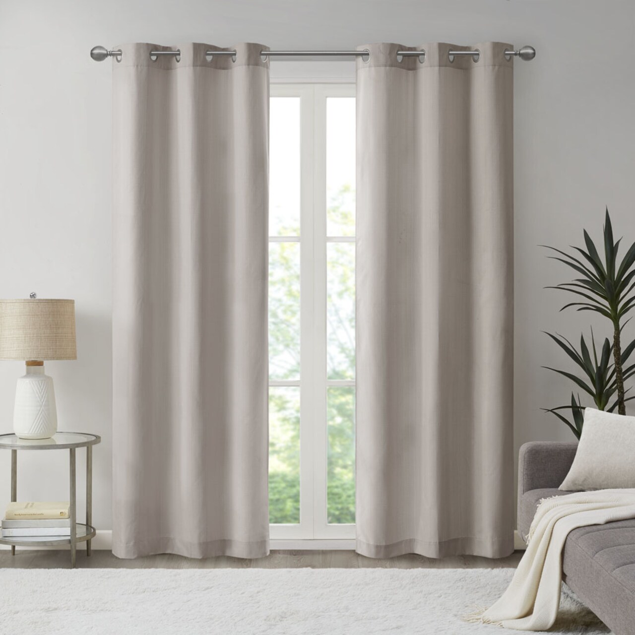 Madison Park Galen Basketweave Room Darkening Curtain Panel Pair